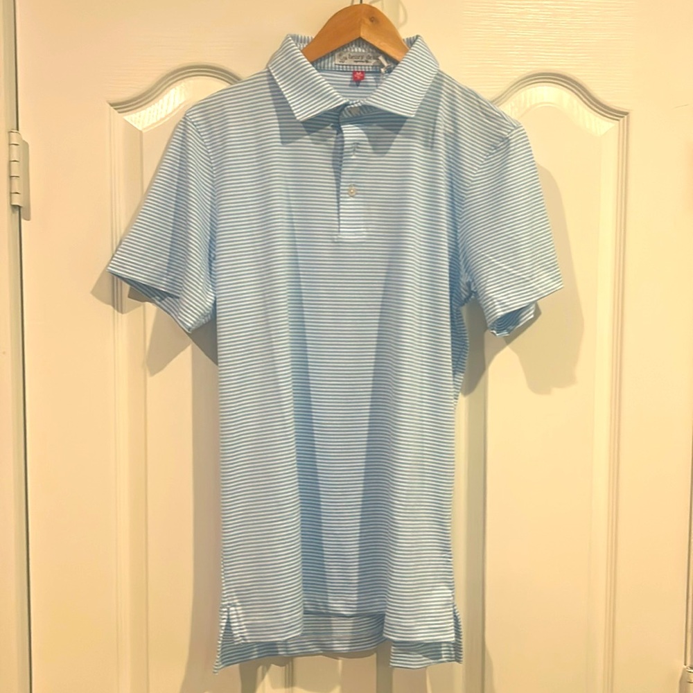Henry Dean - 2-Color Stripe Performance Knit Polo - Tailored - Men’s Medium